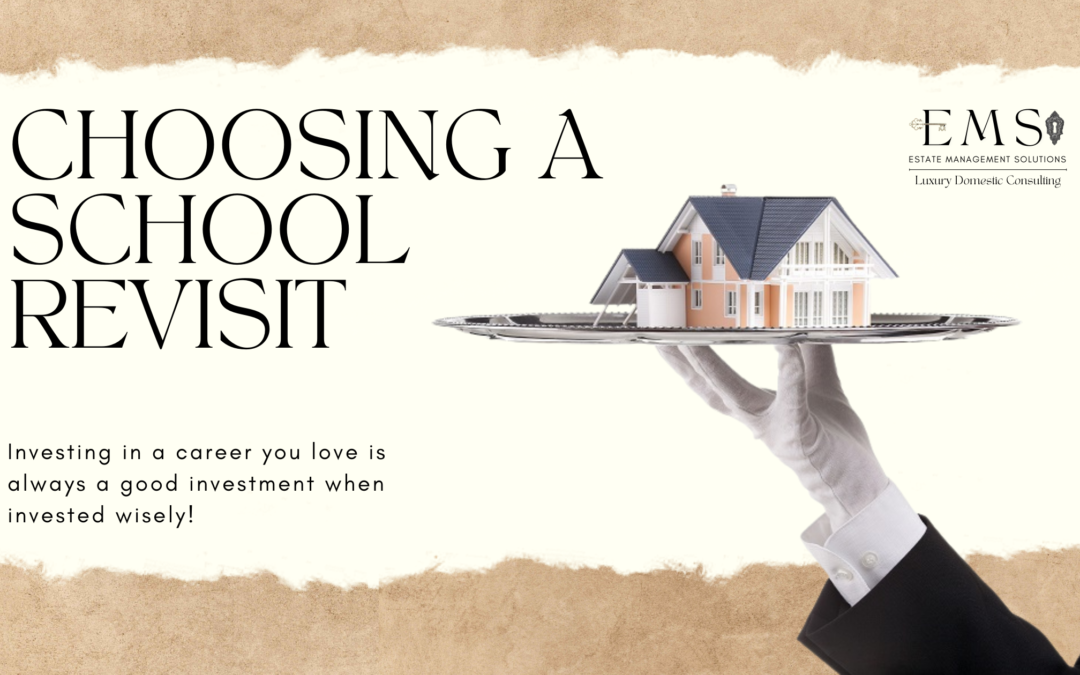 EMS logo with text: "Choosing a school revisit. Investing in a career you love is always a good investment when invested wisely."